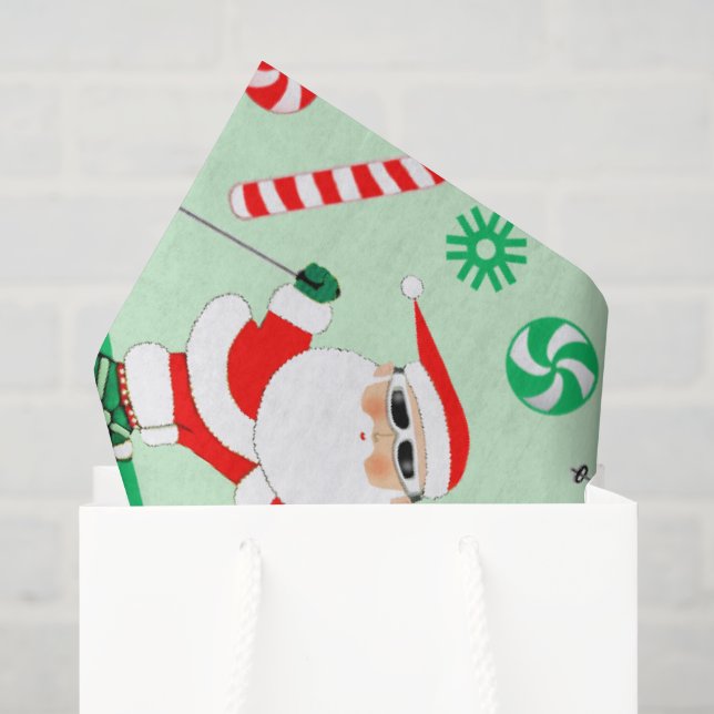 Skiing Christmas Holiday Tissue Paper (Gift Bag)