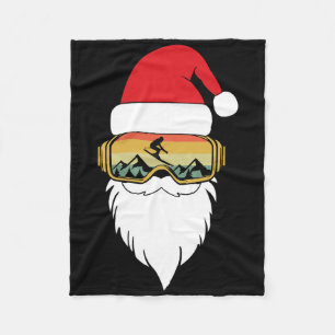 Skiing Christmas Winter Skier Funny Apres Ski Fleece Blanket