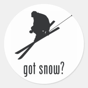 Skiing Classic Round Sticker