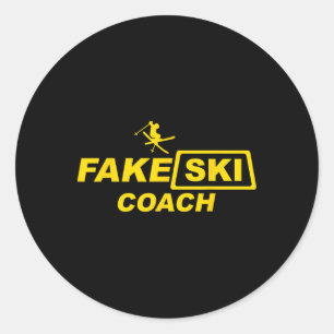 Skiing Coach Fake Ski Instructor Funny Apres-ski Classic Round Sticker