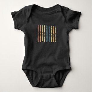 Skiing - Collection of ski boards Baby Bodysuit