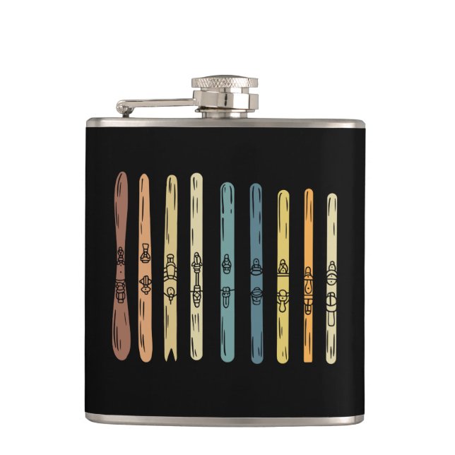 Skiing - Collection of ski boards Hip Flask (Front)