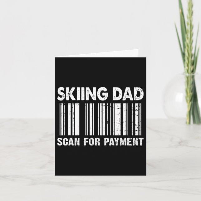 Skiing Dad Scan For Payment Rcode Father's Day  Card (Front)