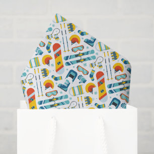 Skiing Decoupage Tissue Paper, Snowboarding Paper
