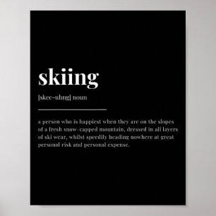 Skiing Definition Dictionary Design  Poster
