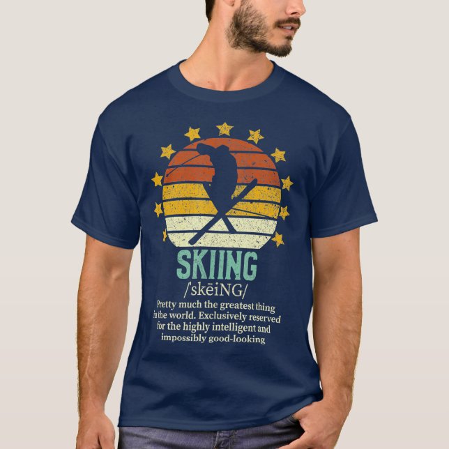Skiing Definition  Skier Gift  Funny Ski T-Shirt (Front)