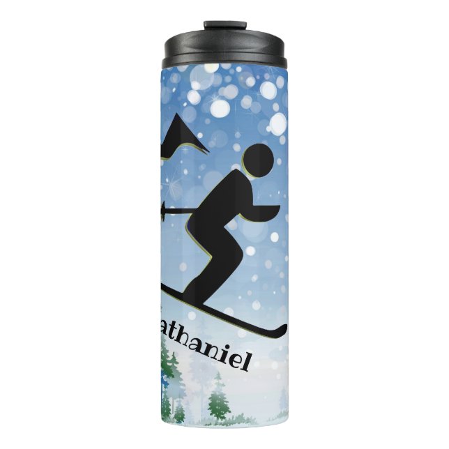 Skiing Design Thermal Tumbler (Front)