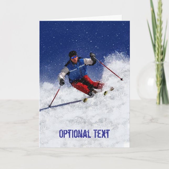 Skiing Down the Mountain - Customisable Invitation (Front)