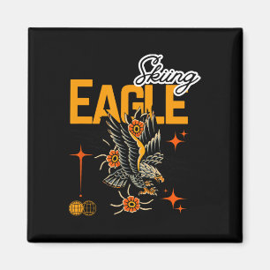 Skiing Eagle Magnet