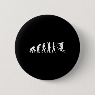 Skiing Evolution Funny Skier Freestyle Ski Winter  6 Cm Round Badge