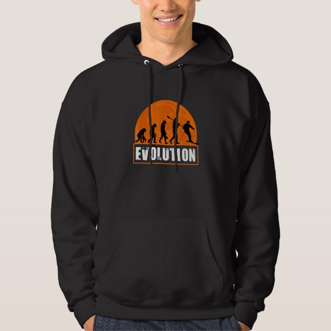 Skiing Evolution Human Evolution For Skiier Hoodie (Front)