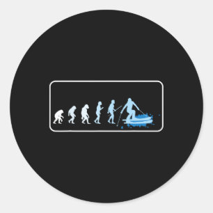 Skiing Evolution Of Skier Ski Apres Ski Snowboardi Classic Round Sticker
