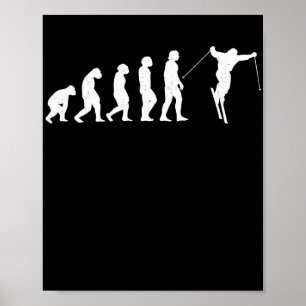Skiing evolution skier development ski monkey poster