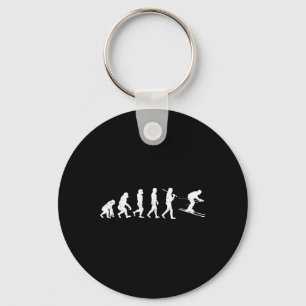 Skiing Evolution Winter Sport Downhill Ski Snowboa Key Ring