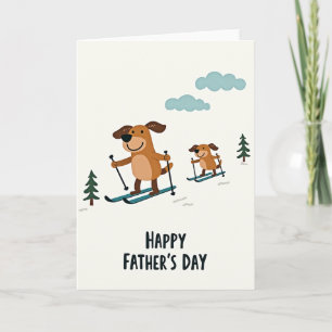 Skiing Fathers Day Art Card