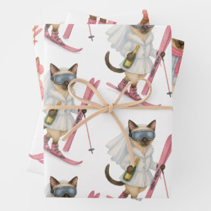 Skiing for Bride on slope Wrapping Paper Sheet
