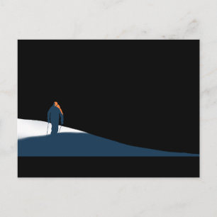 Skiing Freerider Adventure Postcard