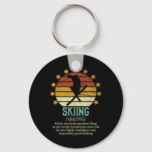 Skiing Funny Fake Definition Ski Lover Downhill Sk Key Ring