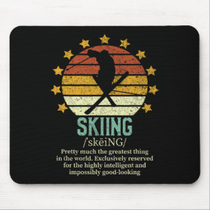 Skiing Funny Fake Definition Ski Lover Downhill Sk Mouse Pad