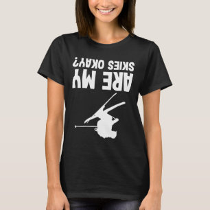 Skiing Funny Upside Down Winter Sport Skier T-Shirt