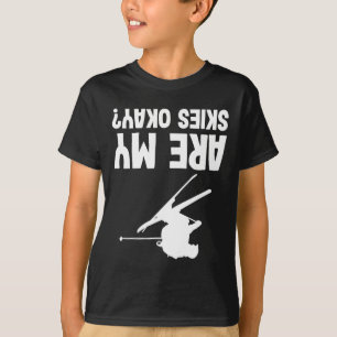 Skiing Funny Upside Down Winter Sport Skier T-Shirt