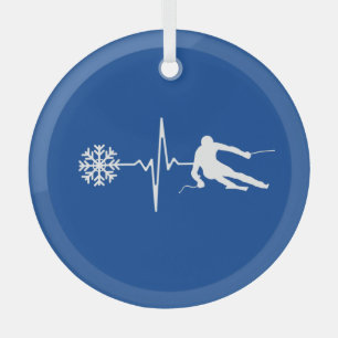 Skiing Glass Tree Decoration