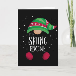 Skiing Gnome Matching Christmas Pjs Family Pajamas Card