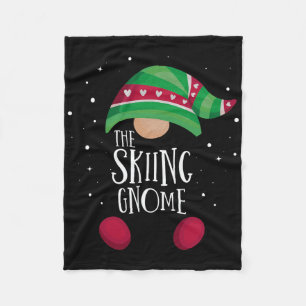 Skiing Gnome Matching Christmas Pjs Family Pajamas Fleece Blanket