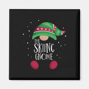 Skiing Gnome Matching Christmas Pjs Family Pyjamas Magnet
