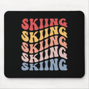 Skiing Groovy Ski Skier Mouse Pad