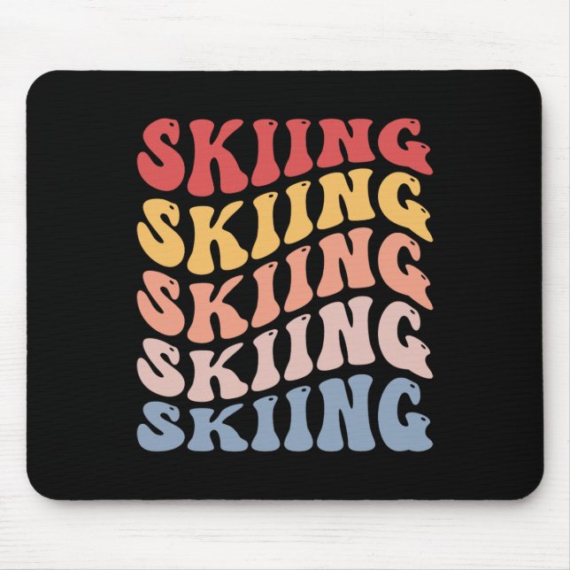 Skiing Groovy Ski Skier  Mouse Pad (Front)