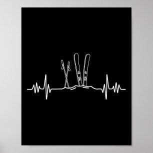 Skiing Heartbeat Mountain Ski Sport Skilife Alps S Poster