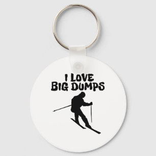 Skiing I Love Big Dumps Ski Men Women Key Ring