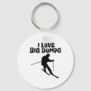 Skiing I Love Big Dumps Ski Men Women Key Ring