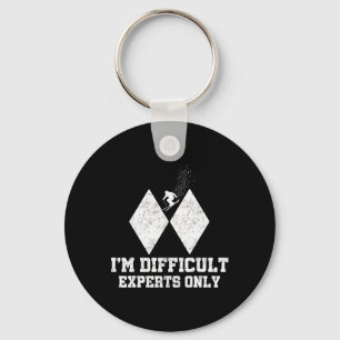 Skiing I'm Difficult Experts Only Funny Skier Men Key Ring