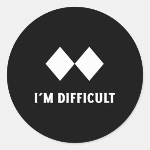 Skiing I'm Difficult Ski Snowboard Classic Round Sticker