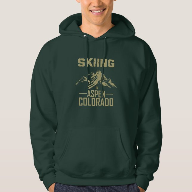Skiing in Aspen Colorado  Hoodie (Front)