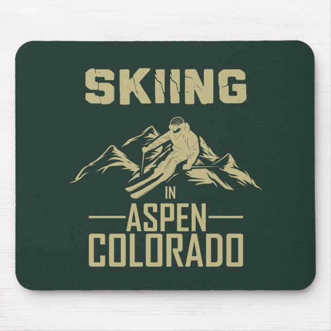 Skiing in Aspen Colorado  Mouse Pad (Front)