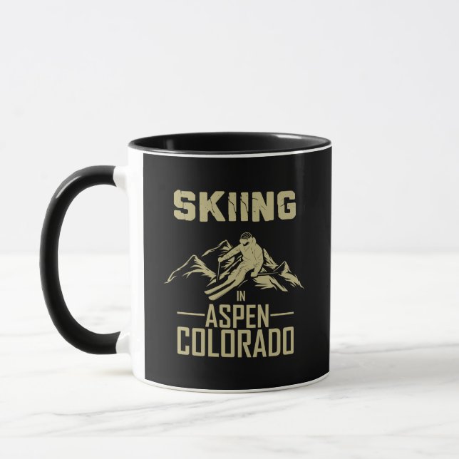 Skiing in Aspen Colorado  Mug (Left)