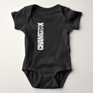 Skiing In Chamonix France Text Only Baby Bodysuit