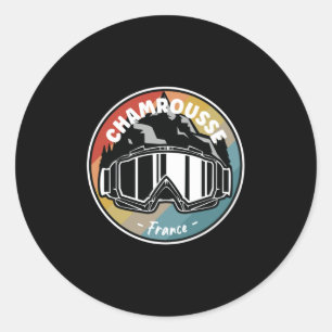 Skiing In Chamrousse France Classic Round Sticker