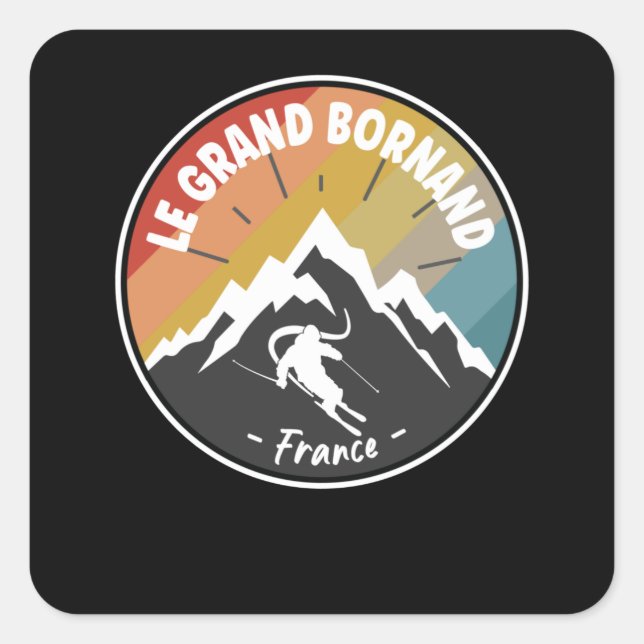 Skiing In France Le Grand Bornand Square Sticker (Front)