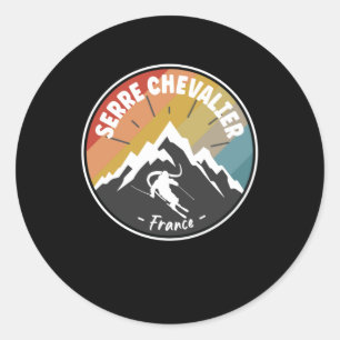 Skiing In France Serre Chevalier Classic Round Sticker