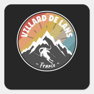 Skiing In France Villard de Lans Square Sticker
