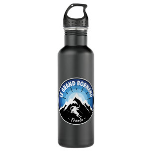 Skiing In Le Grand Bornand France Blue 710 Ml Water Bottle