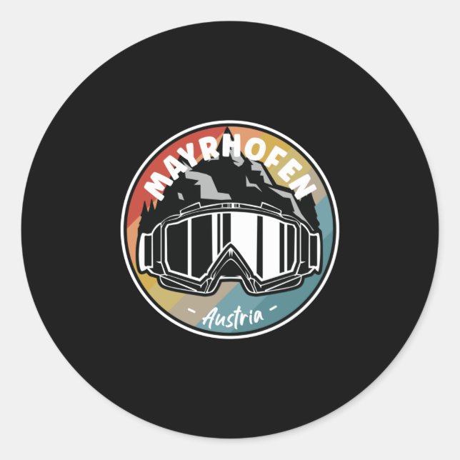 Skiing In Mayrhofen Austria Classic Round Sticker (Front)