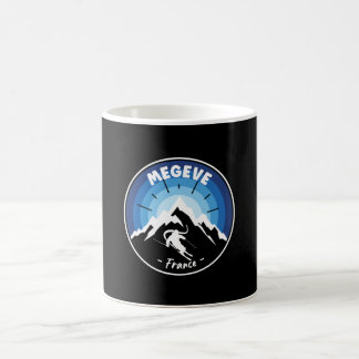 Skiing In Megeve France Blue Coffee Mug