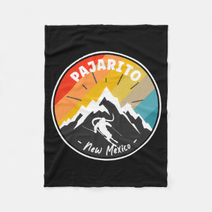 Skiing In Pajarito New Mexico Fleece Blanket