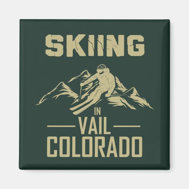 Skiing in Vail Colorado Magnet (Front)