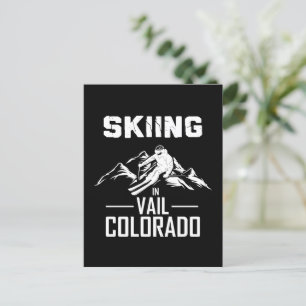 Skiing in Vail Colorado Postcard